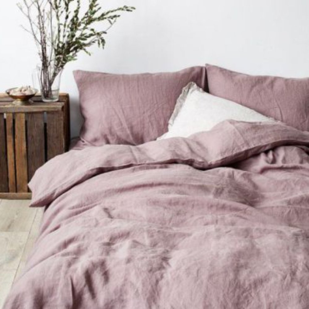 Morrow Soft Goods Heirloom Linen Mauve Set